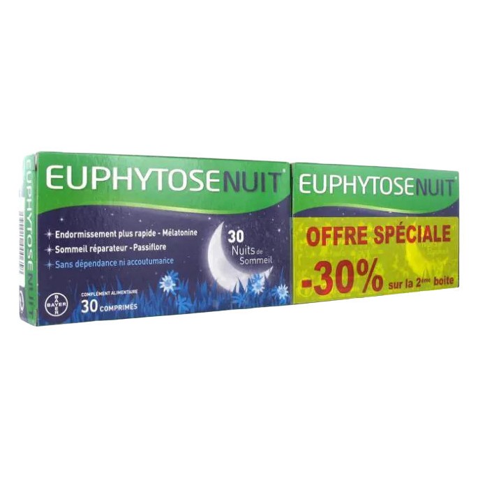 Bayer Euphytose Nuit 30 comprimés x2 duo