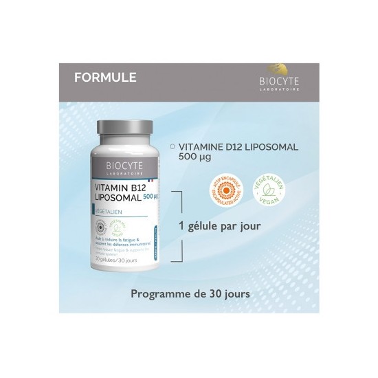 Biocyte Vitamine B12 Liposomal 30 gélules