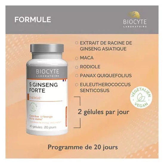 Biocyte Longevity 5 Ginseng Forte 40 gélules