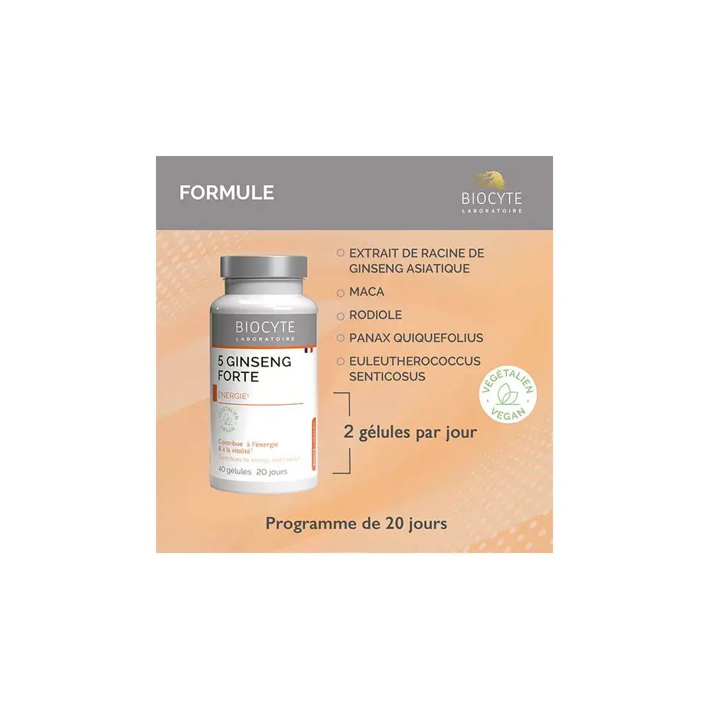 Biocyte Longevity 5 Ginseng Forte 40 gélules