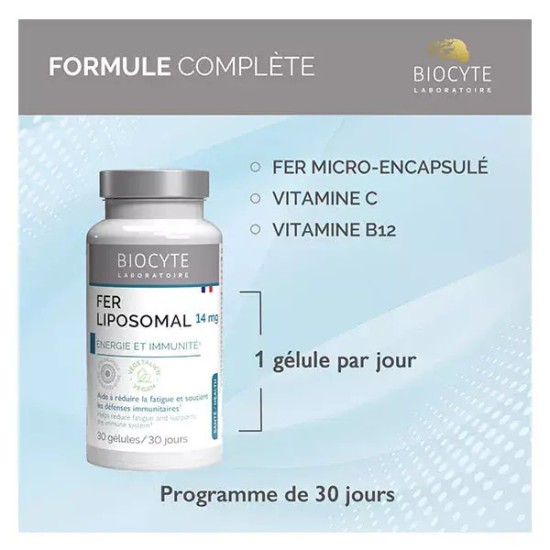 Biocyte Longevity Fer Liposomal 30 gélules