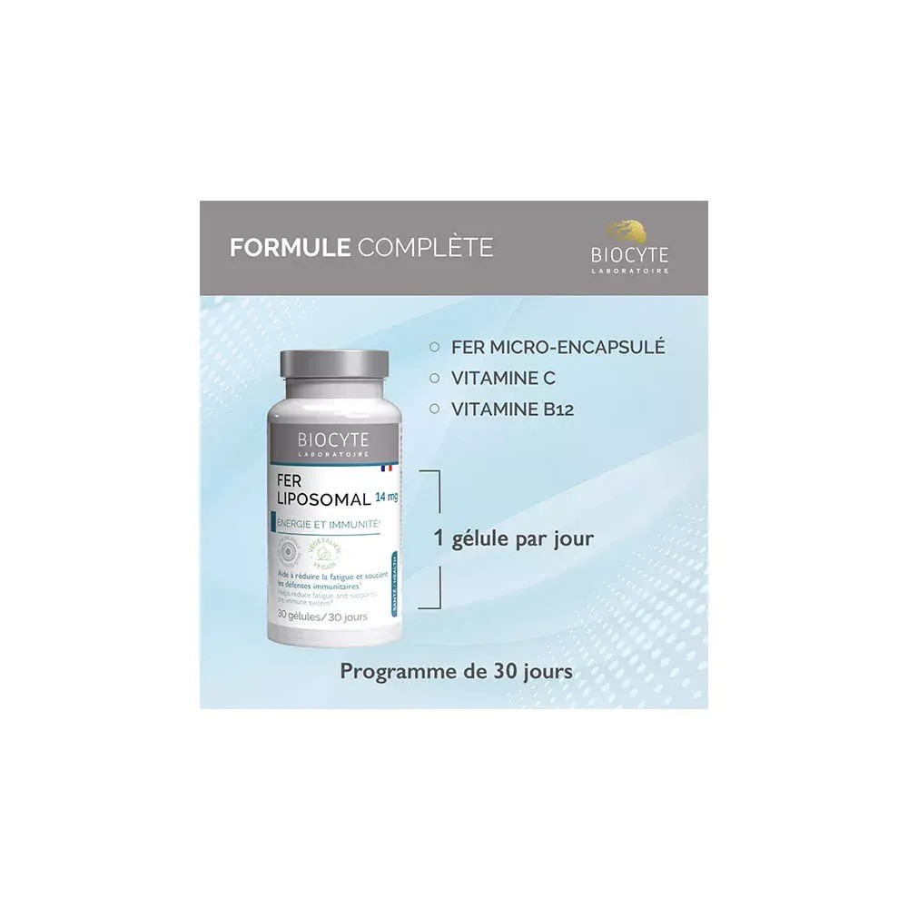 Biocyte Longevity Fer Liposomal 30 gélules