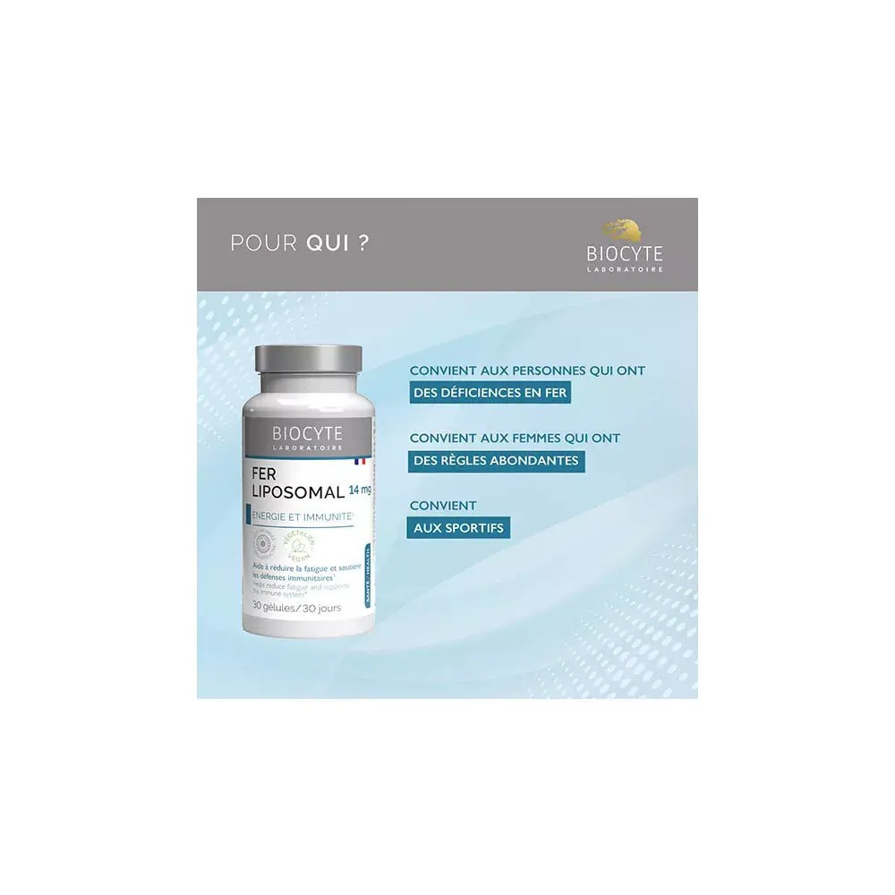 Biocyte Longevity Fer Liposomal 30 gélules