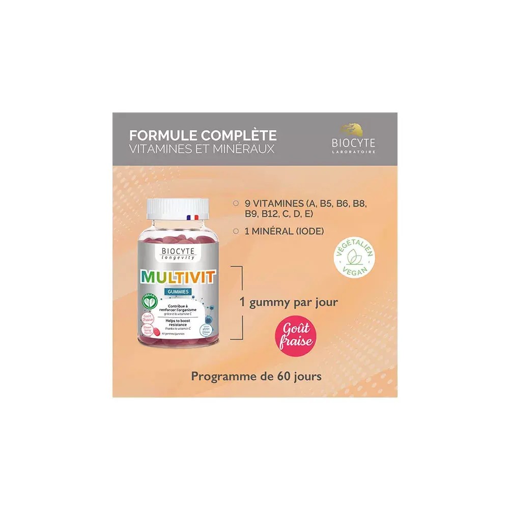 Biocyte longevity multivit gummies 60