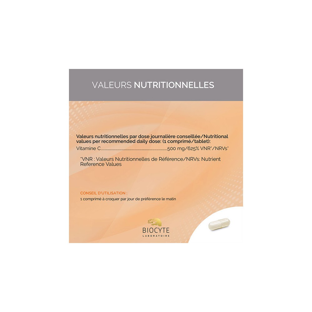 Biocyte Longevity Vitamine C à croquer