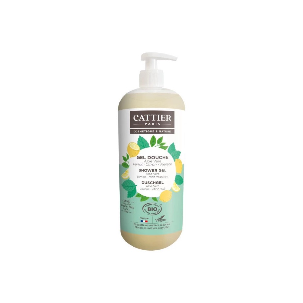 Cattier gel douche citron menthe 1L