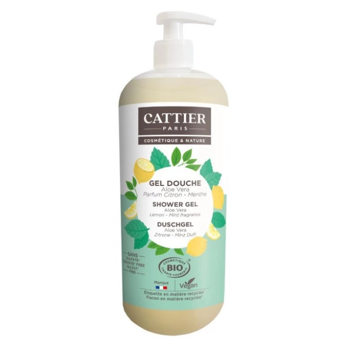 Cattier gel douche citron menthe 1L