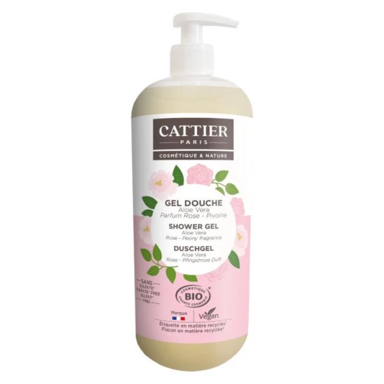 Cattier Gel Douche Rose Pivoine 1L