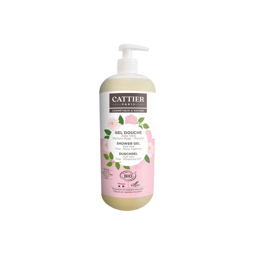 Cattier Gel Douche Rose Pivoine 1L