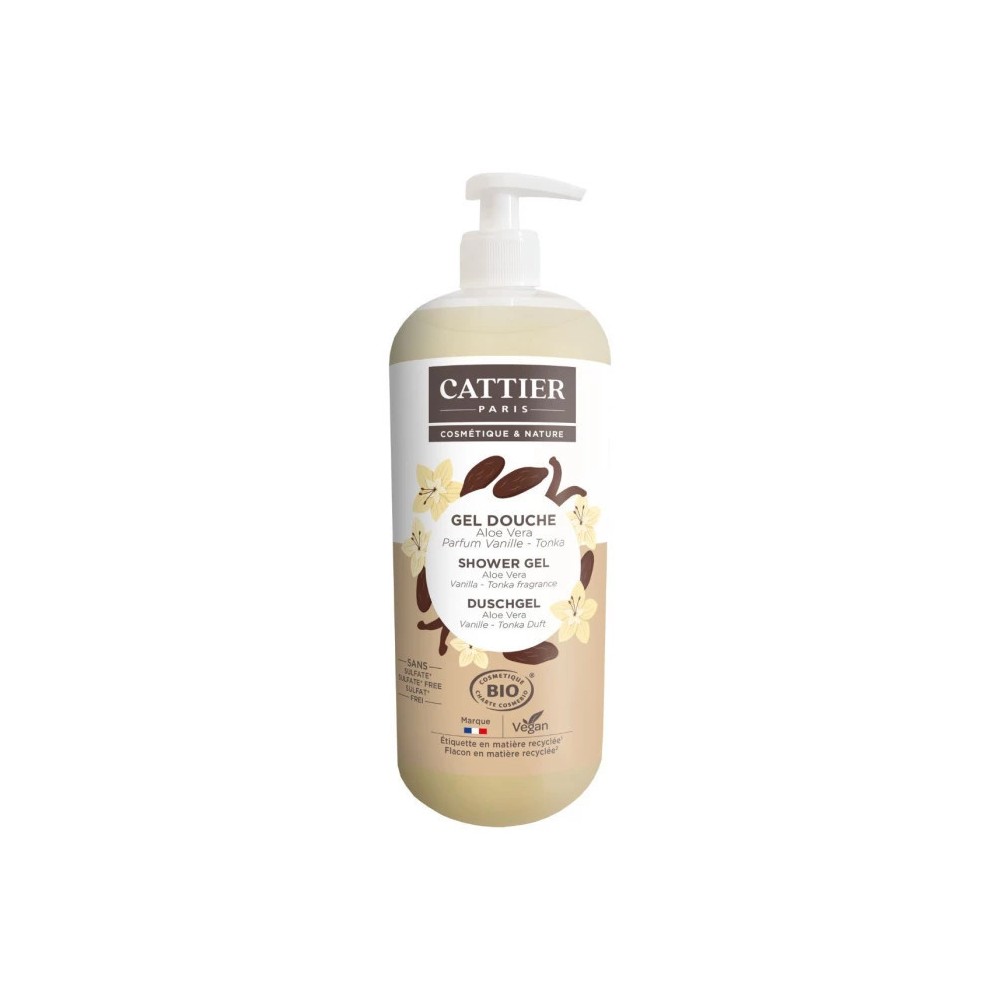 Cattier gel douche vanille tonka 1L