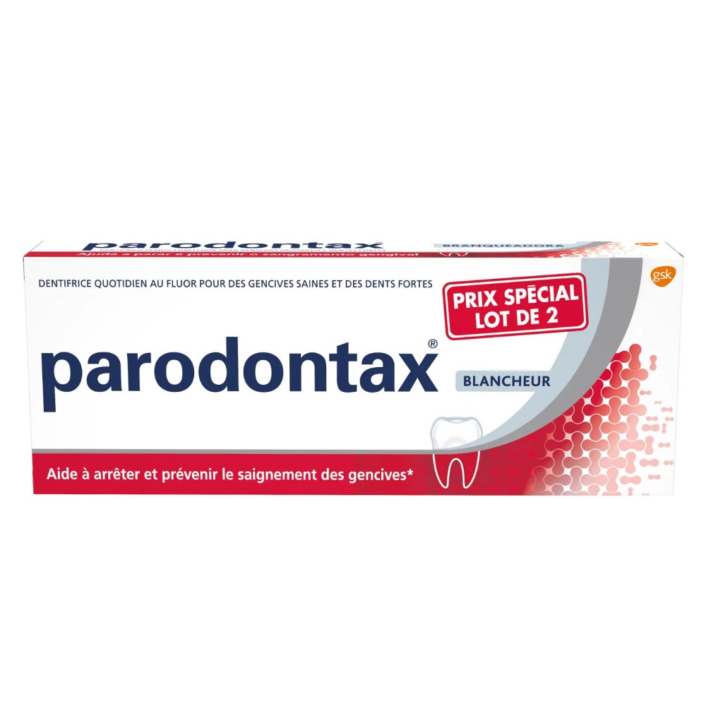 Parodontax dentifrice blancheur 2x75 ml