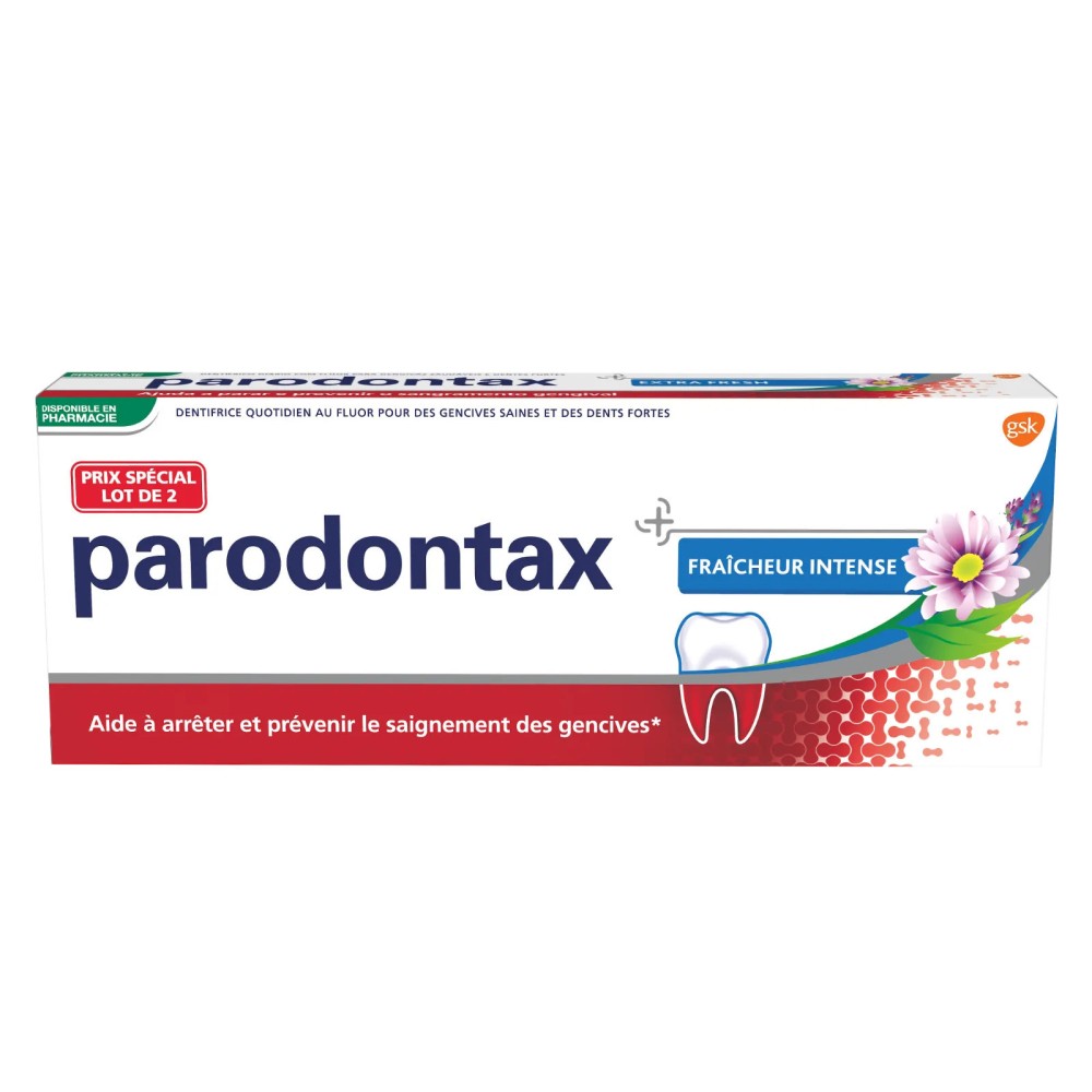 Parodontax dentifrice Fraîcheur Intense 2 x 75 ml