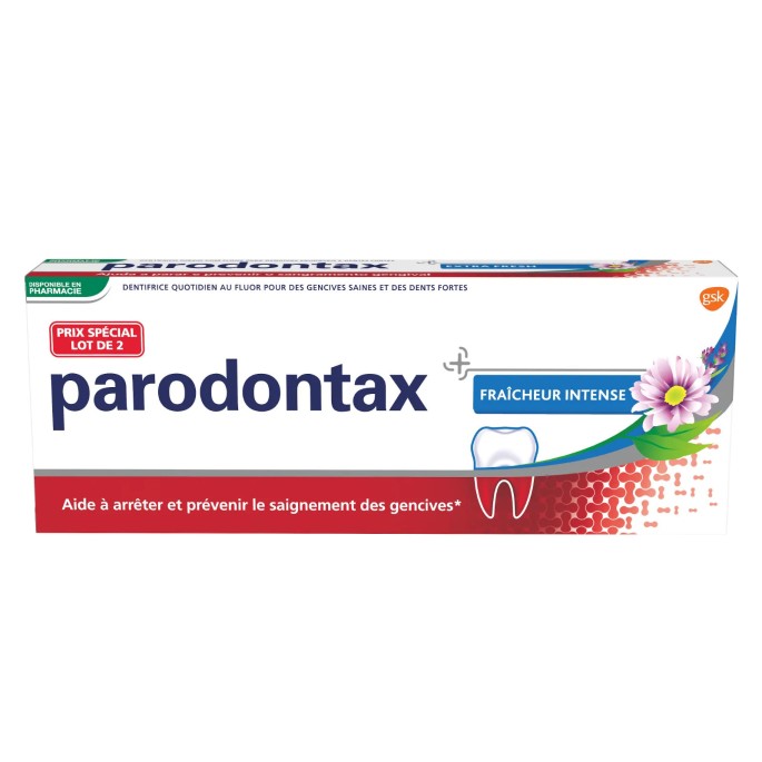 Parodontax dentifrice Fraîcheur Intense 2 x 75 ml