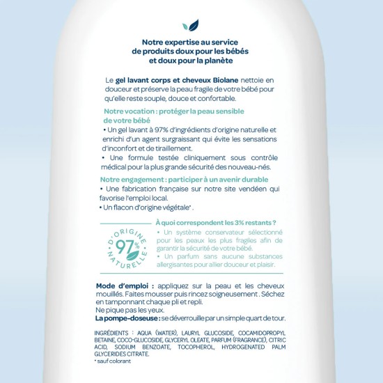 Biolane Expert Gel Lavant Corps et Cheveux 500 ml