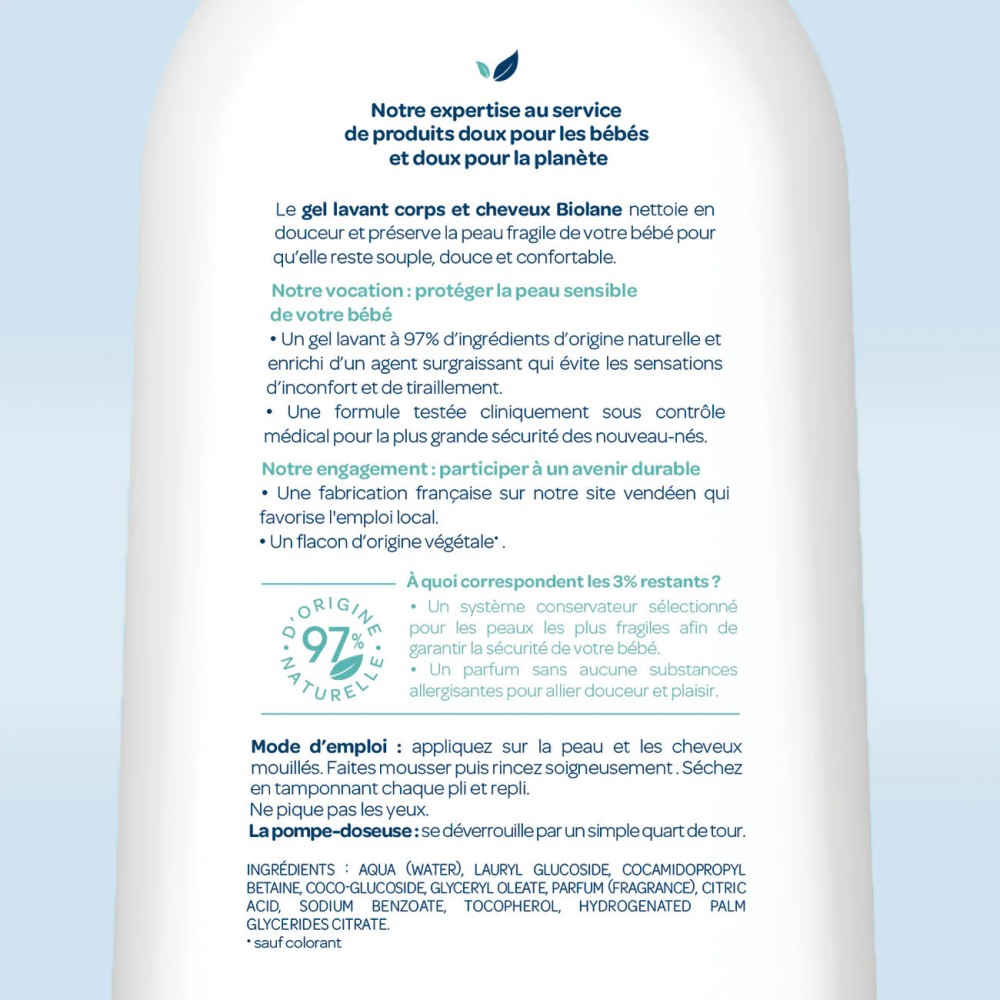 Biolane Expert Gel Lavant Corps et Cheveux 500 ml