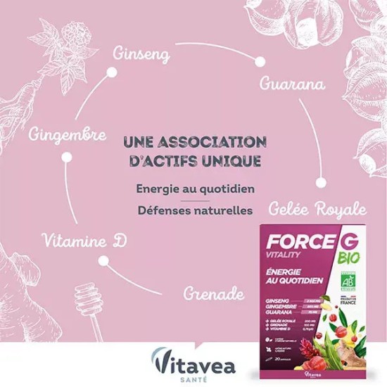 Nutrisanté Force G Vitality 20 ampoules 10 ml