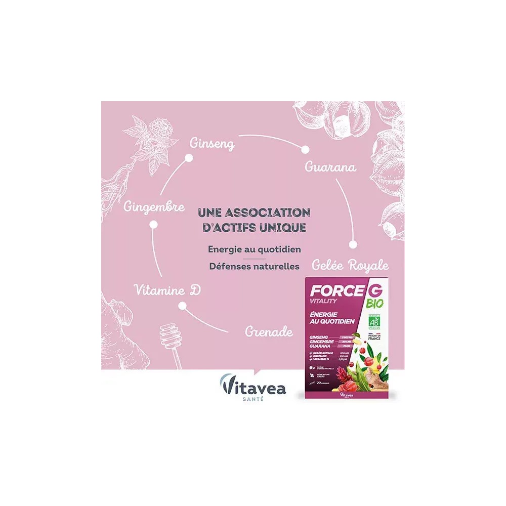 Nutrisanté Force G Vitality 20 ampoules 10 ml