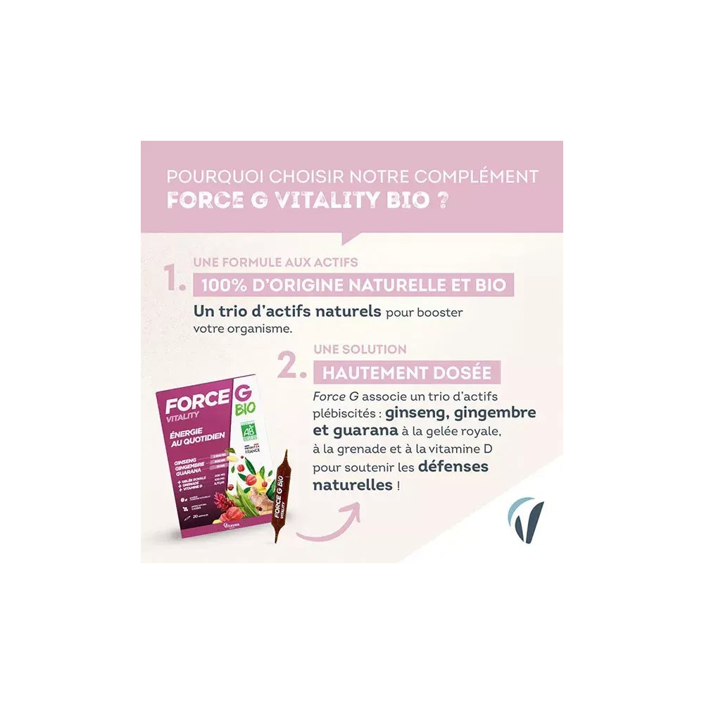 Nutrisanté Force G Vitality 20 ampoules 10 ml