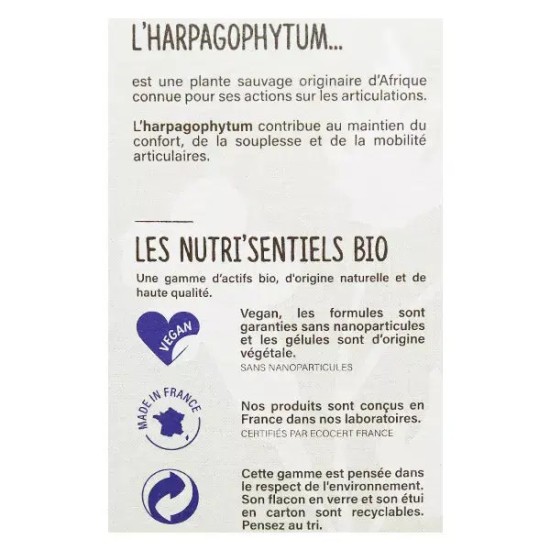 Nutrisanté harpagophytum bio 30 comprimés