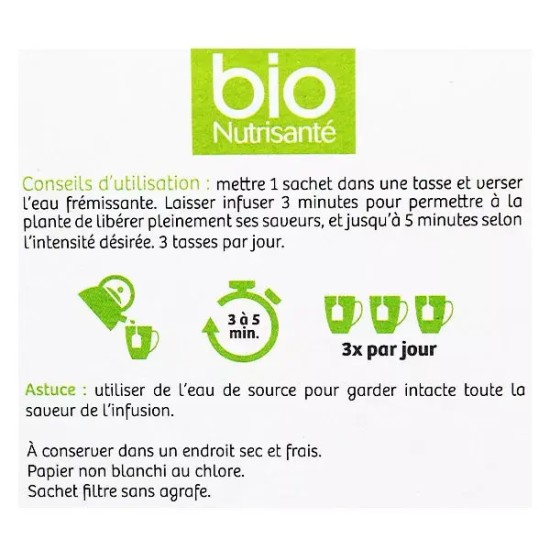 Nutrisanté Tisane Bio Camomille 20 sachets
