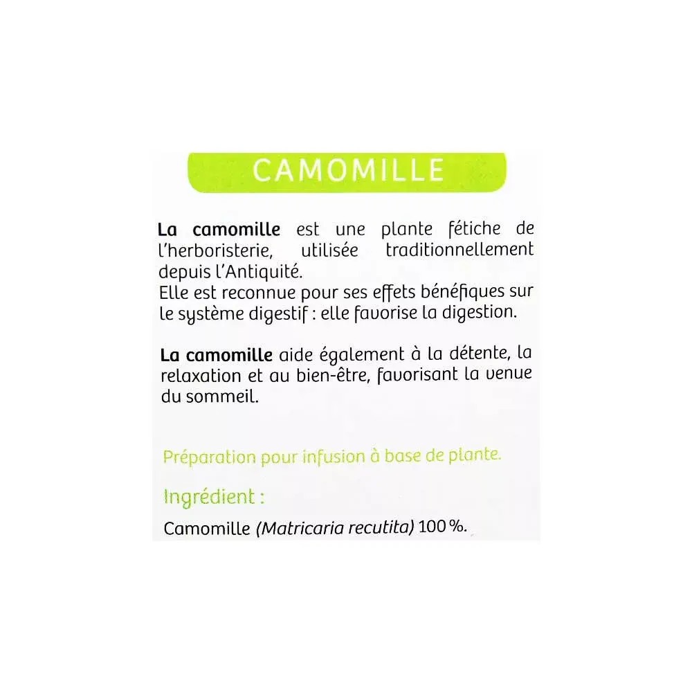 Nutrisanté Tisane Bio Camomille 20 sachets