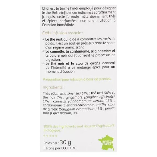 Nutrisanté Tisane Bio Chai Minceur