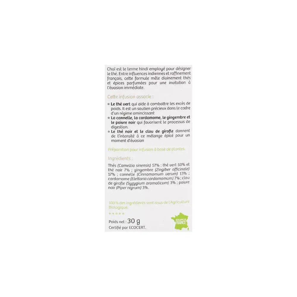Nutrisanté Tisane Bio Chai Minceur