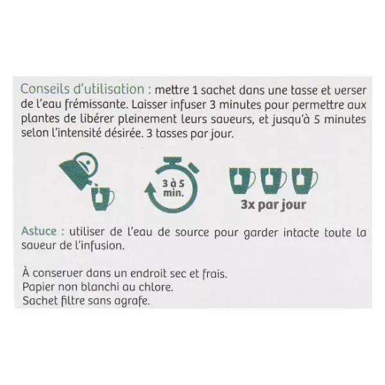 Nutrisanté Tisane Bio Thé Vert Menthe Nanah