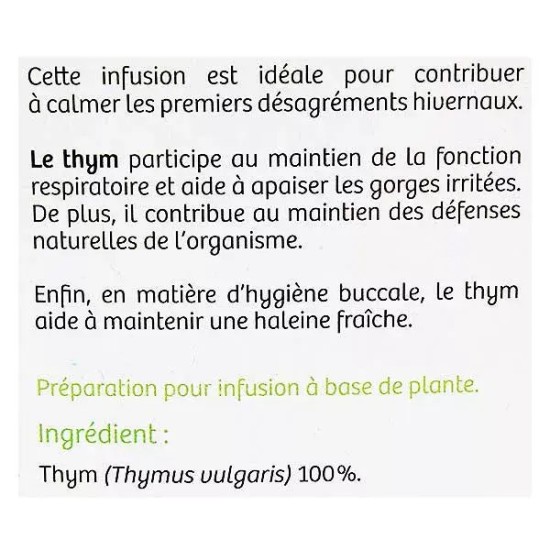 Nutrisante Tisane Bio Thym 20 sachets