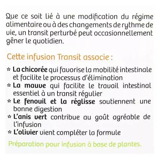 Nutrisante tisane bio transit 20 sachets