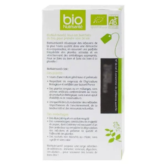 Nutrisanté Tisane Bio Verveine - 20 Sachets
