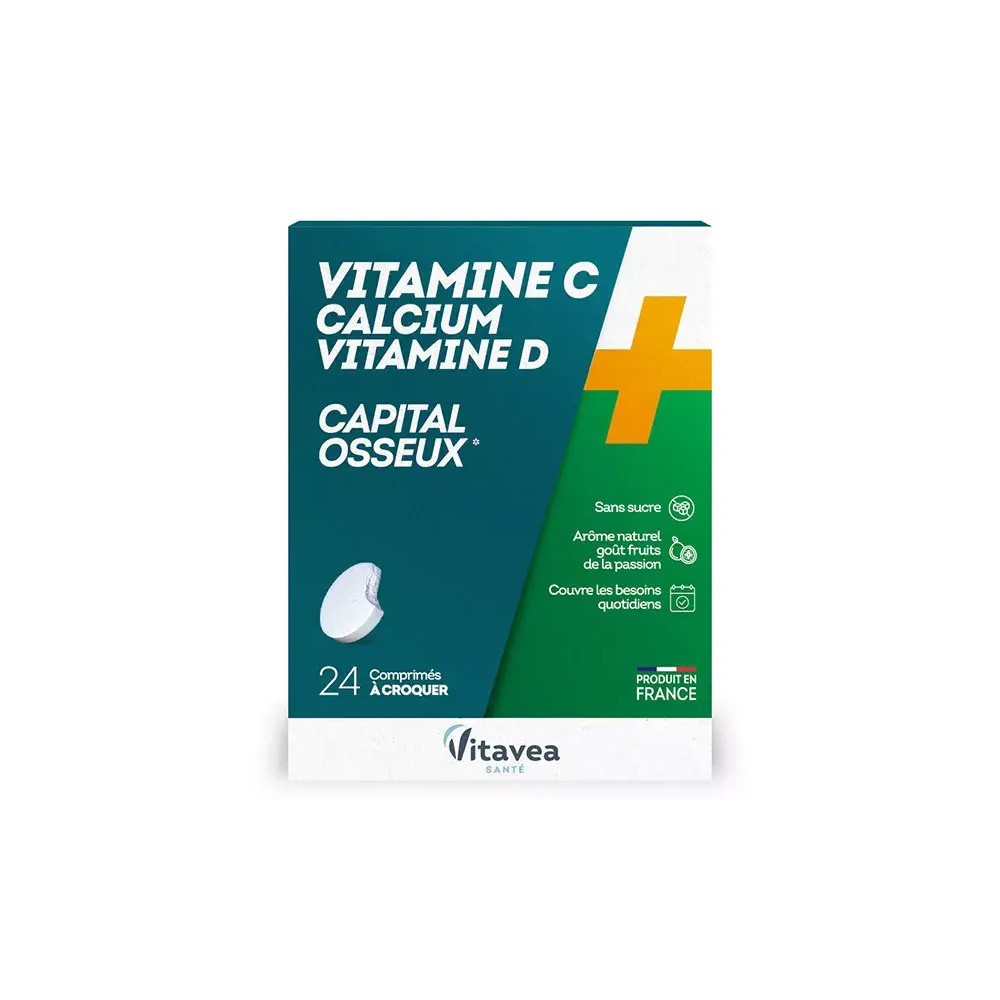 Nutrisanté Vitamine C + Calcium + Vitamine D 24 comprimés