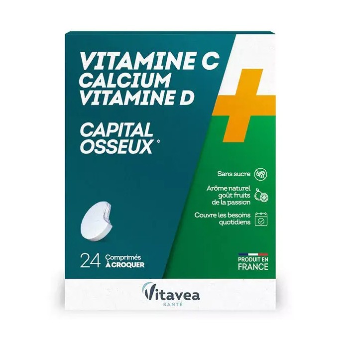 Nutrisanté Vitamine C + Calcium + Vitamine D 24 comprimés
