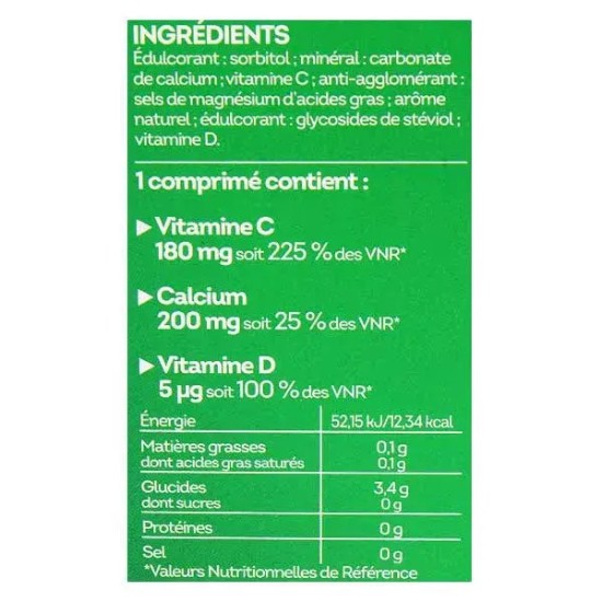 Nutrisanté Vitamine C + Calcium + Vitamine D 24 comprimés