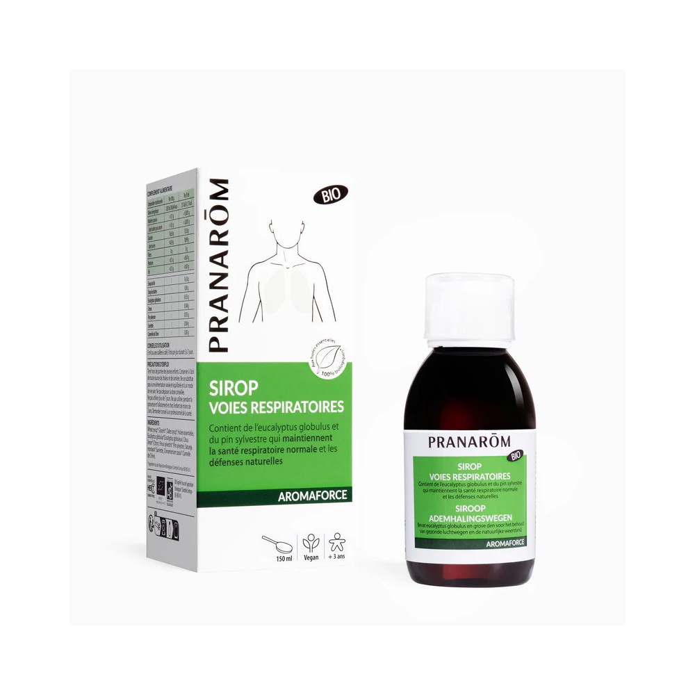 Pranarôm Aromaforce Sirop Voies Respiratoires Bio 150 ml