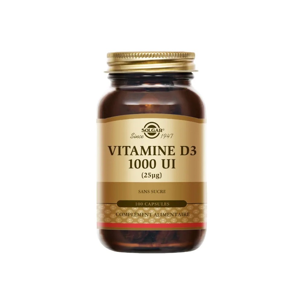 Solgar vitamine D3 1000 UI 100 comprimés