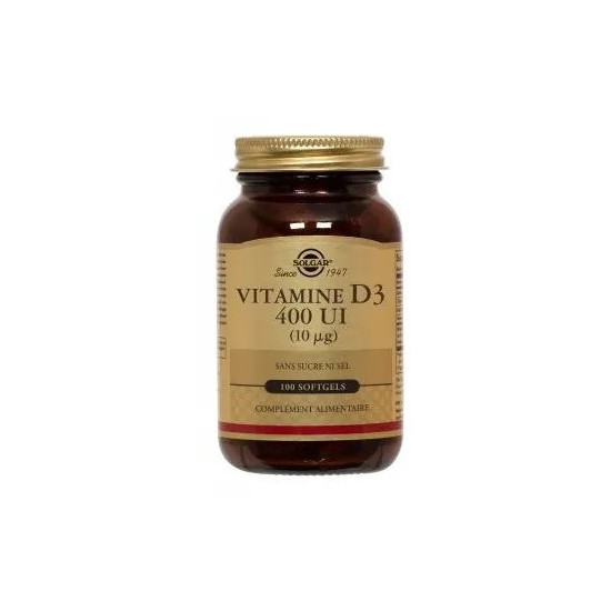 Solgar vitamine D3 400 UI Flacon de 100