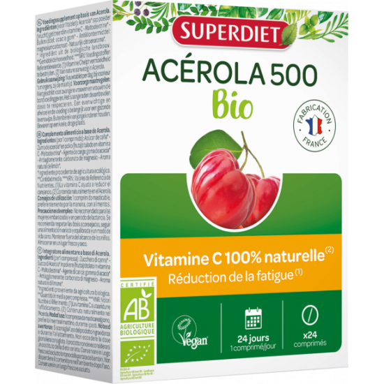 Superdiet Acérola 500 Bio 24 comprimés