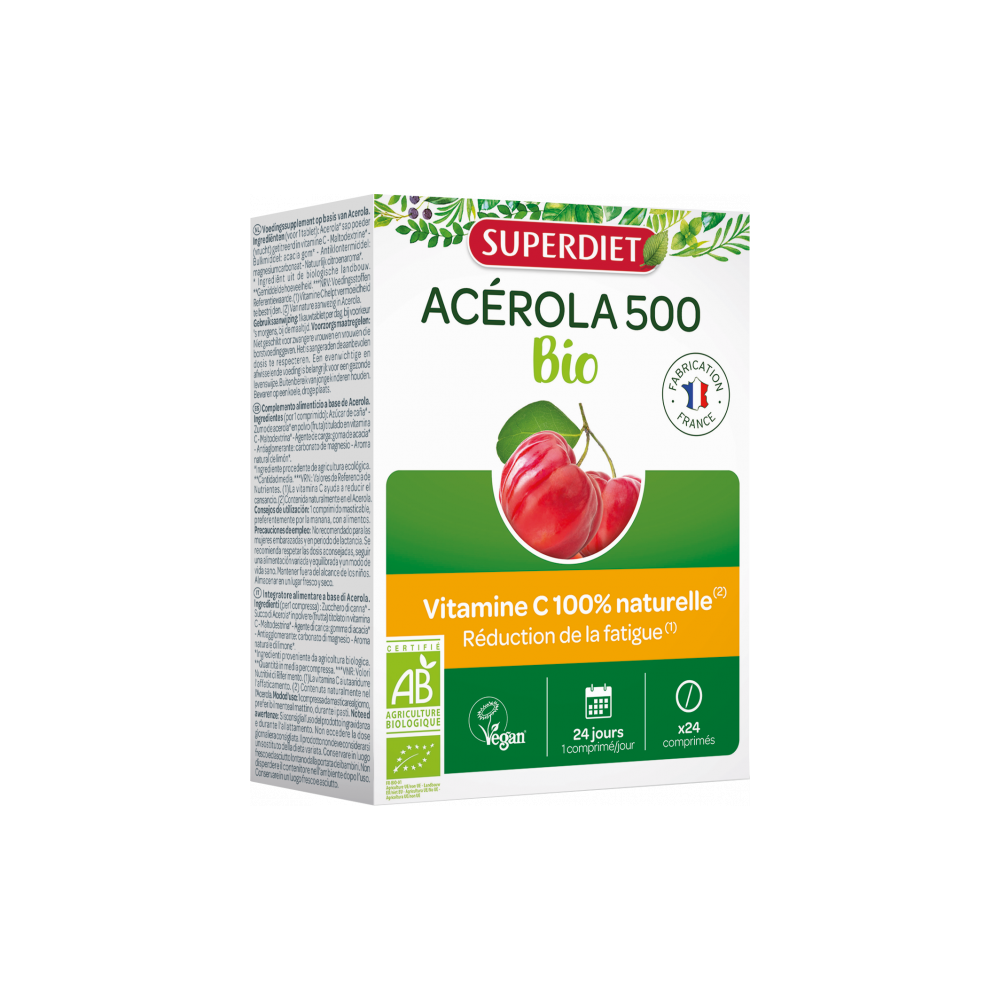 Superdiet Acérola 500 Bio 24 comprimés