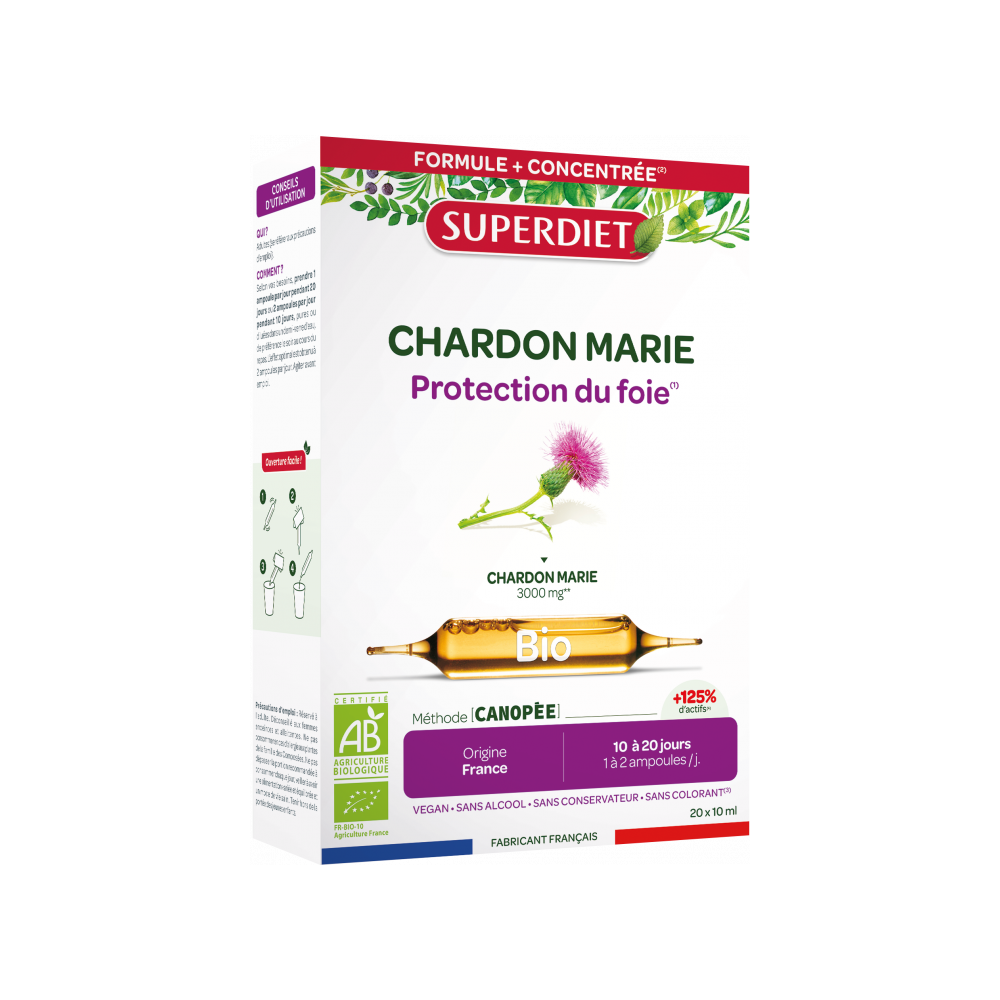 Superdiet Chardon Marie 20 ampoules