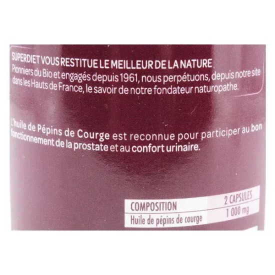 Superdiet Huile de pépins de courge 120 gélules