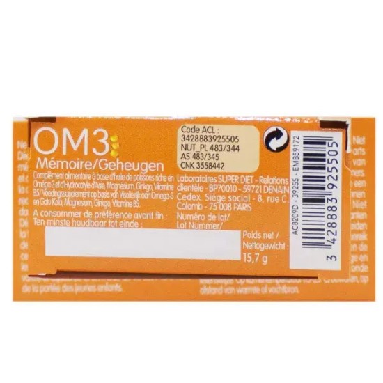 Superdiet OM3 Mémoire - 15 gélules + 15 capsules