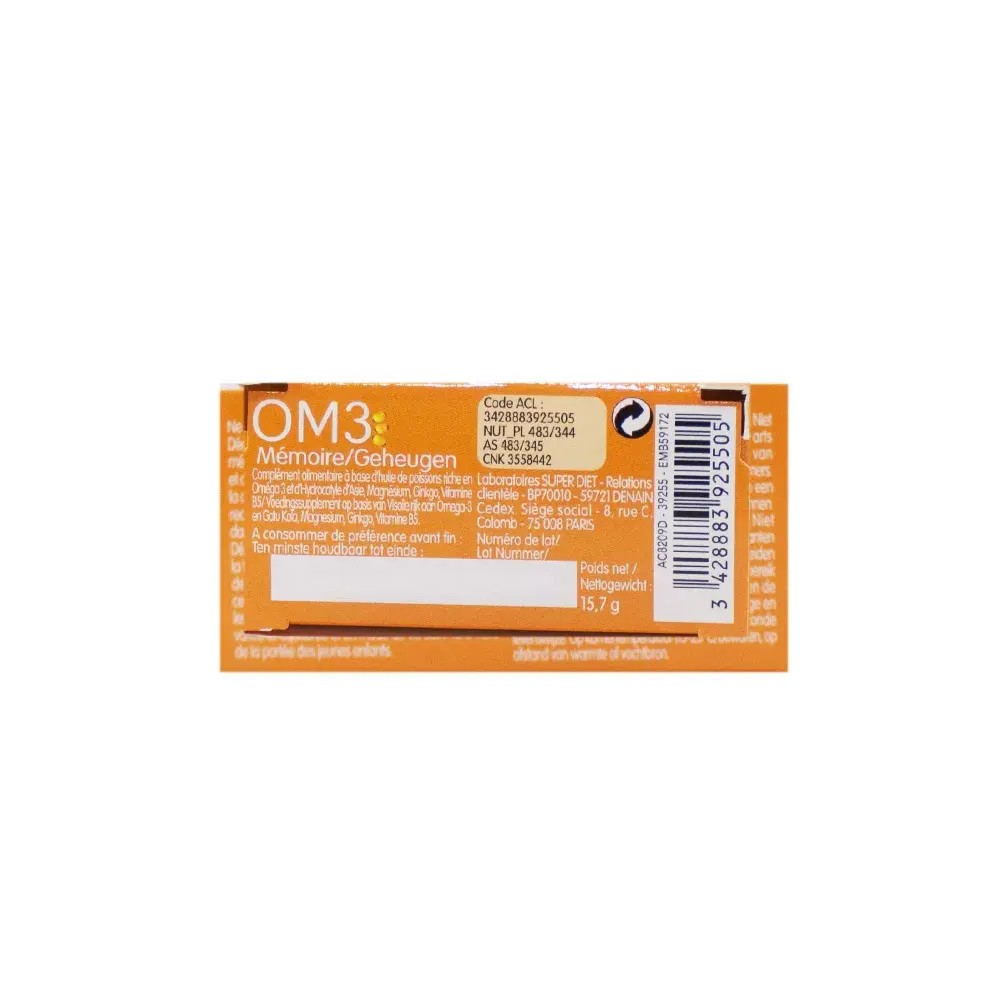 Superdiet OM3 Mémoire - 15 gélules + 15 capsules