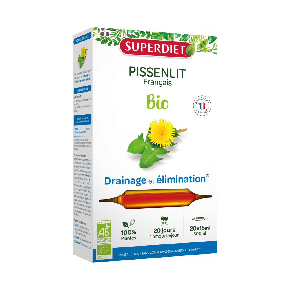 Superdiet Pissenlit Ampoules 20 unités