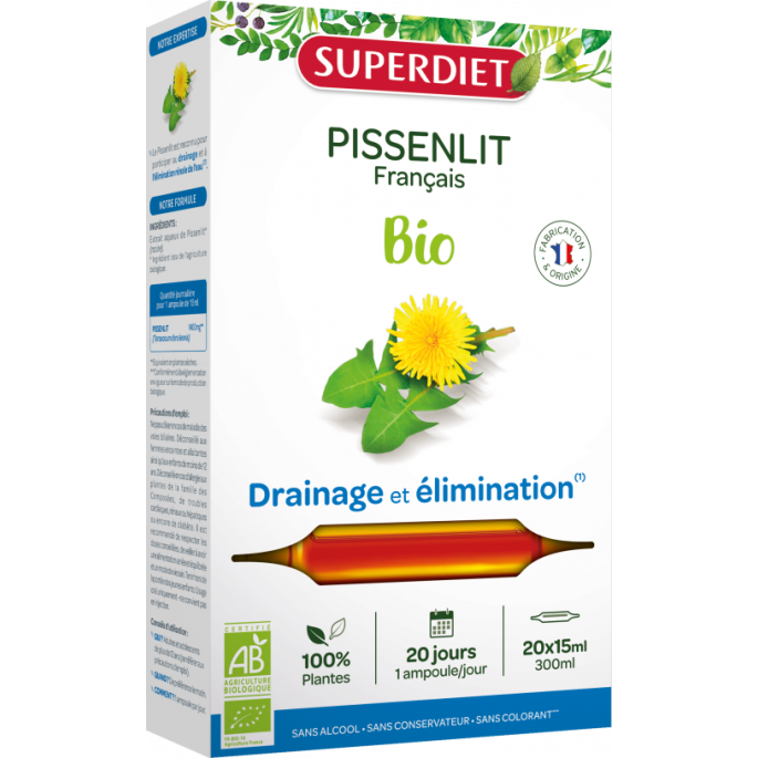 Superdiet Pissenlit Ampoules 20 unités