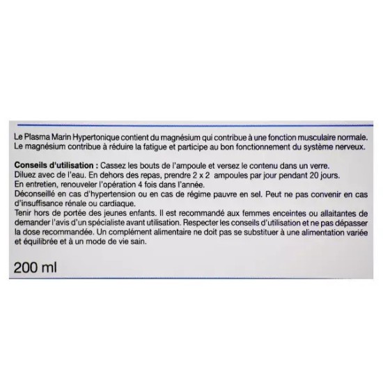 Superdiet Plasma Marin Hypertonique 20 ampoules