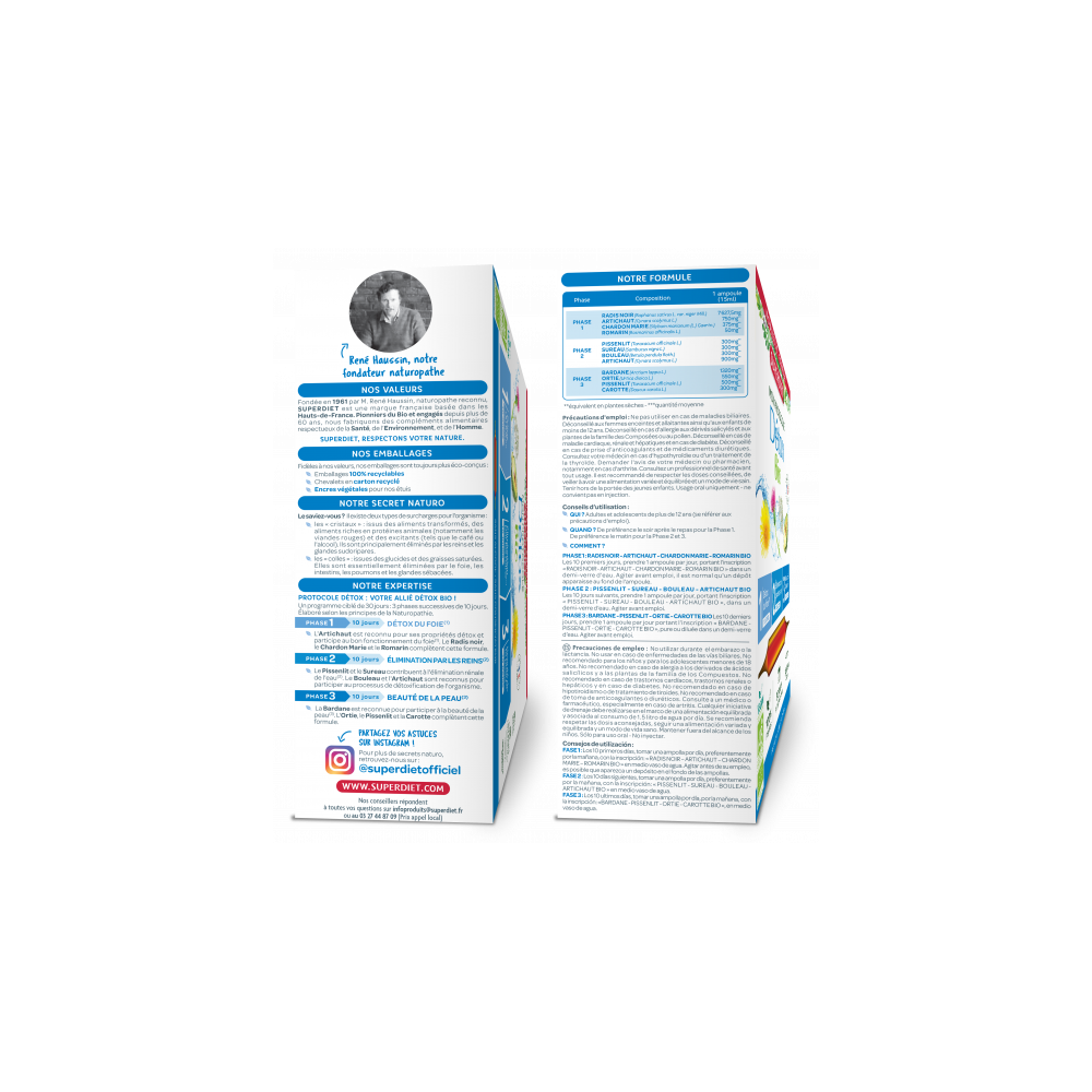 Superdiet Protocole Détox Bio 30 ampoules