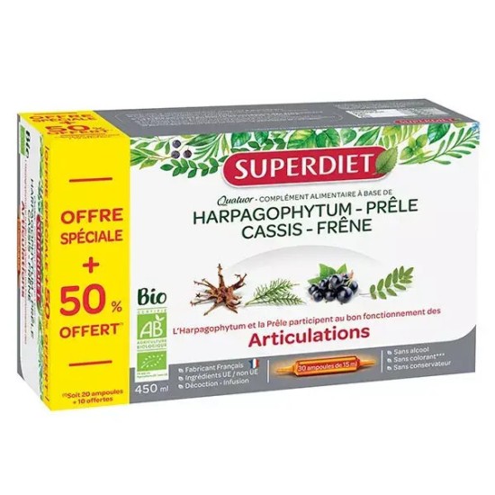 Superdiet Quatuor Articulations 20 ampoules