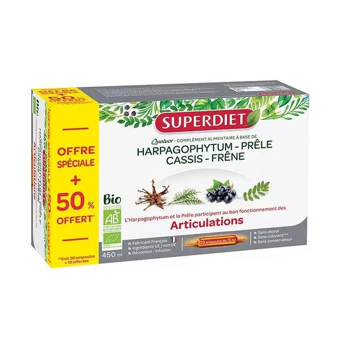Superdiet Quatuor Articulations 20 ampoules