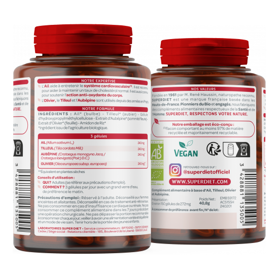 Superdiet Quatuor Cardiovasculaire 150 gélules